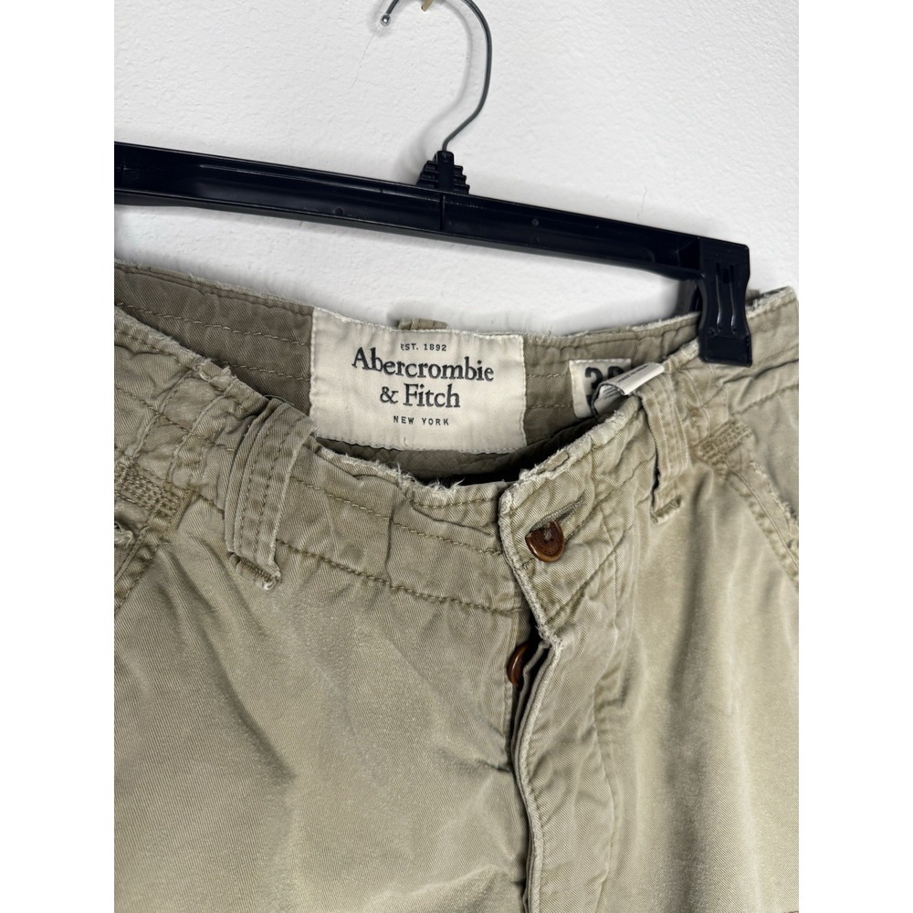 Mens Abercrombie & Fitch Cargo Shorts Sz 30 Olive Khaki Y2K Hiking Distressed - Picture 6 of 9